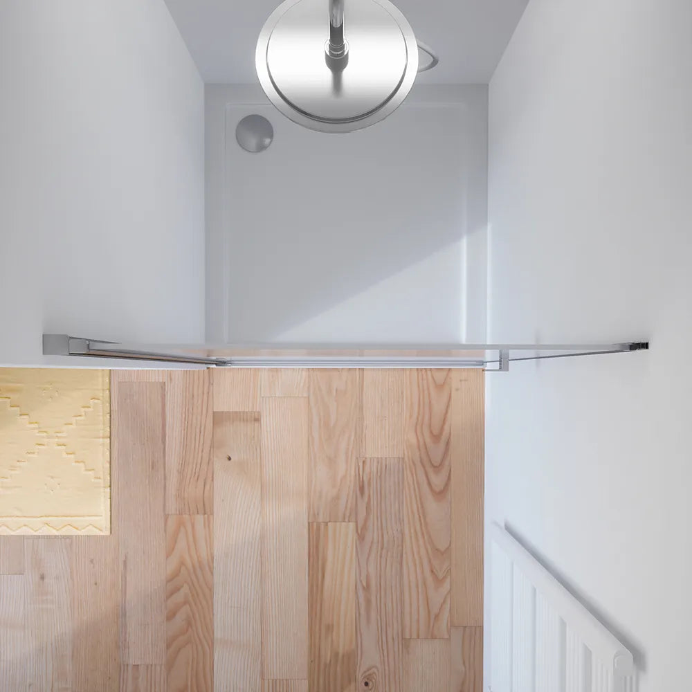 Porta doccia 70cm apertura a battente con profili cromati e vetro da 8mm trasparente h195 | Fiji