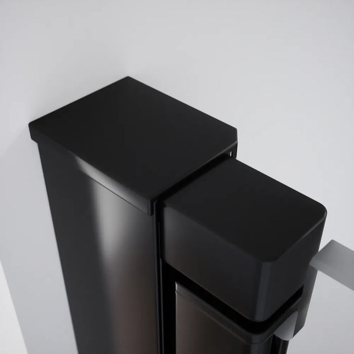 Porta doccia 90cm apertura a battente con profili nero opaco e vetro da 8mm trasparente h195 | Fiji