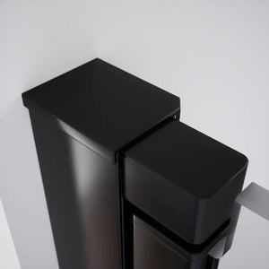 Porta doccia 70cm apertura a battente con profili nero opaco e vetro da 8mm trasparente h195 | Fiji