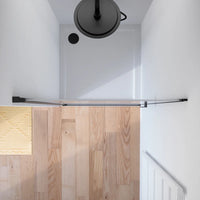 Porta doccia 90cm apertura a battente con profili nero opaco e vetro da 8mm trasparente h195 | Fiji