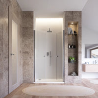 Porta doccia 100cm apertura saloon con profili cromati e vetro da 8mm trasparente h195 | Fiji