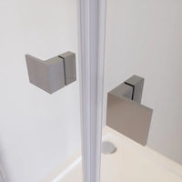 Porta doccia 110cm apertura saloon con profili cromati e vetro da 8mm trasparente h195 | Fiji