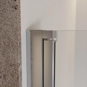 Porta doccia 90cm apertura saloon con profili cromati e vetro da 8mm trasparente h195 | Fiji