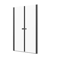 Porta doccia 80cm apertura saloon con profili nero opaco e vetro da 8mm trasparente h195 | Fiji