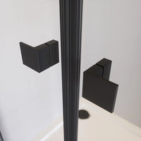 Porta doccia 80cm apertura saloon con profili nero opaco e vetro da 8mm trasparente h195 | Fiji