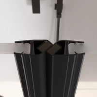 Porta doccia 90cm apertura saloon con profili nero opaco e vetro da 8mm trasparente h195 | Fiji