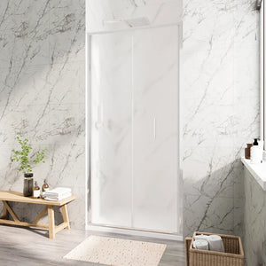 Porta doccia 70cm con apertura a libro profili slim cromati vetro 6mm opaco h190 | Portofino