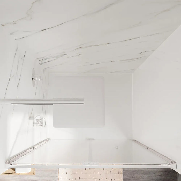 Porta doccia 70cm con apertura a libro profili slim cromati vetro 6mm opaco h190 | Portofino