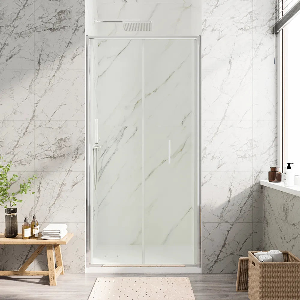 Porta doccia 70cm con apertura a libro profili slim cromati vetro 6mm trasparente h190 | Portofino