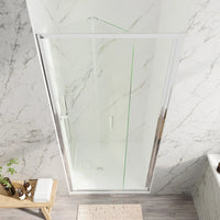 Porta doccia 100cm con apertura a libro profili slim cromati vetro 6mm trasparente h190 | Portofino