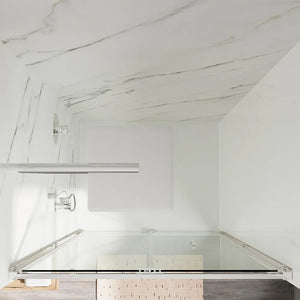 Porta doccia 100cm con apertura a libro profili slim cromati vetro 6mm trasparente h190 | Portofino