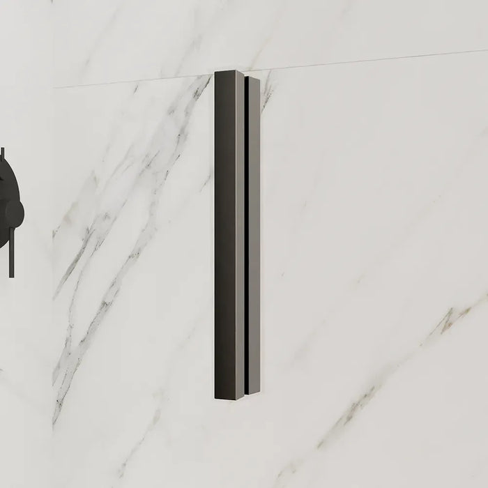 Porta doccia 70cm con apertura a libro profili slim nero opaco vetro 6mm trasparente h190 | Portofino