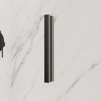 Porta doccia 75cm con apertura a libro profili slim nero opaco vetro 6mm trasparente h190 | Portofino