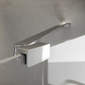 Porta doccia 160cm profili cromati apertura libro a sinistra 90cm con parete fissa da 70cm vetro 8mm trasparente h195 | Fiji