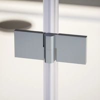 Porta doccia 170cm profili cromati apertura libro a sinistra 90cm con parete fissa da 80cm vetro 8mm trasparente h195 | Fiji