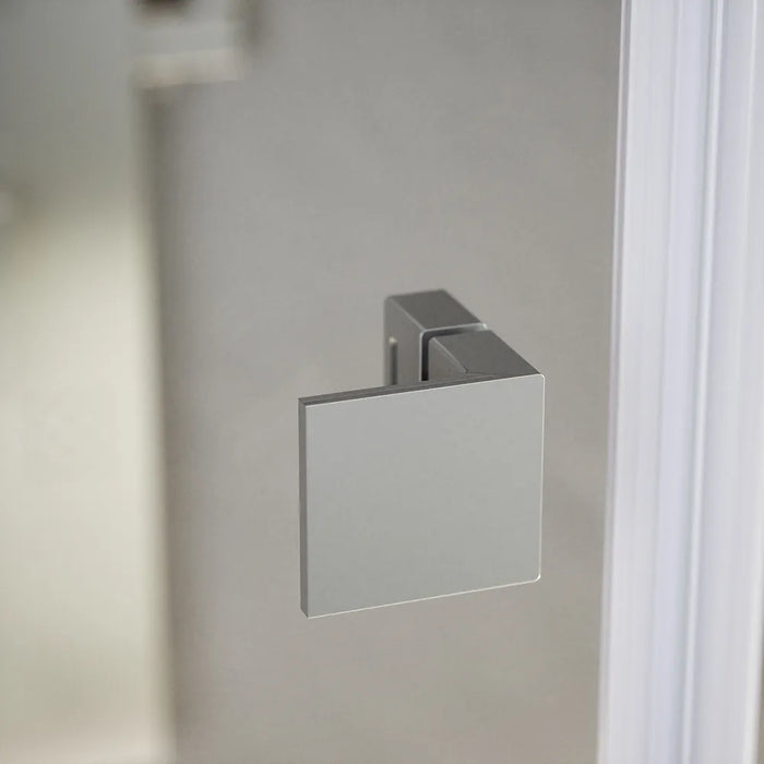 Porta doccia 170cm profili cromati apertura libro a sinistra 90cm con parete fissa da 80cm vetro 8mm trasparente h195 | Fiji