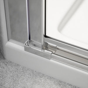 Porta doccia 160cm profili cromati apertura libro a sinistra 90cm con parete fissa da 70cm vetro 8mm trasparente h195 | Fiji