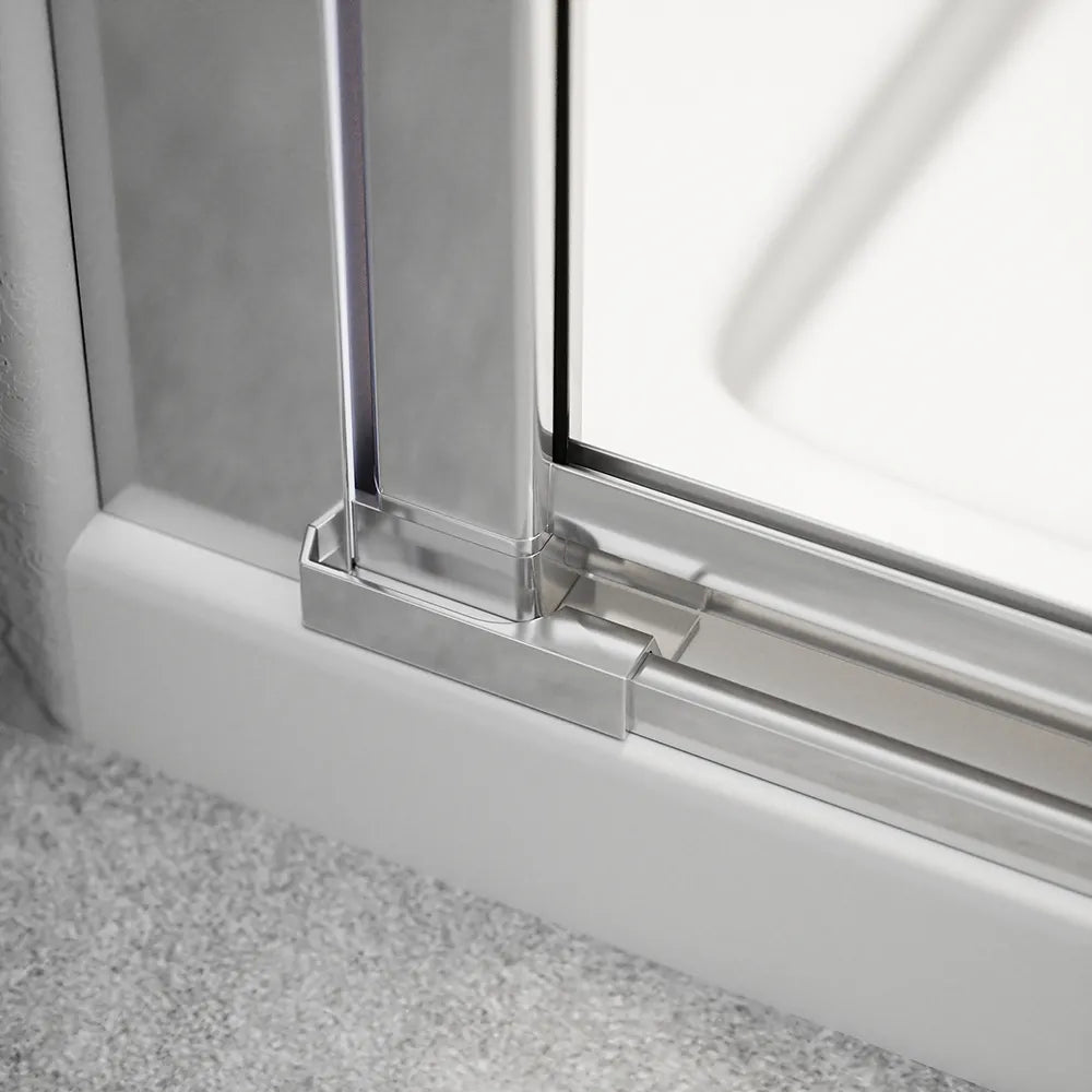 Porta doccia 170cm profili cromati apertura libro a sinistra 90cm con parete fissa da 80cm vetro 8mm trasparente h195 | Fiji