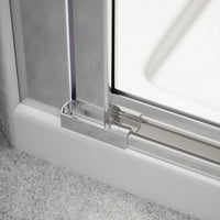 Porta doccia 170cm profili cromati apertura libro a sinistra 90cm con parete fissa da 80cm vetro 8mm trasparente h195 | Fiji