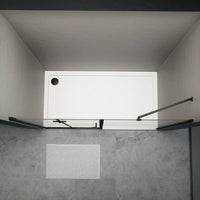 Porta doccia 170cm profili in alluminio nero opaco apertura libro a sinistra 80cm con parete fissa da 90cm vetro 8mm trasparente h195 | Fiji