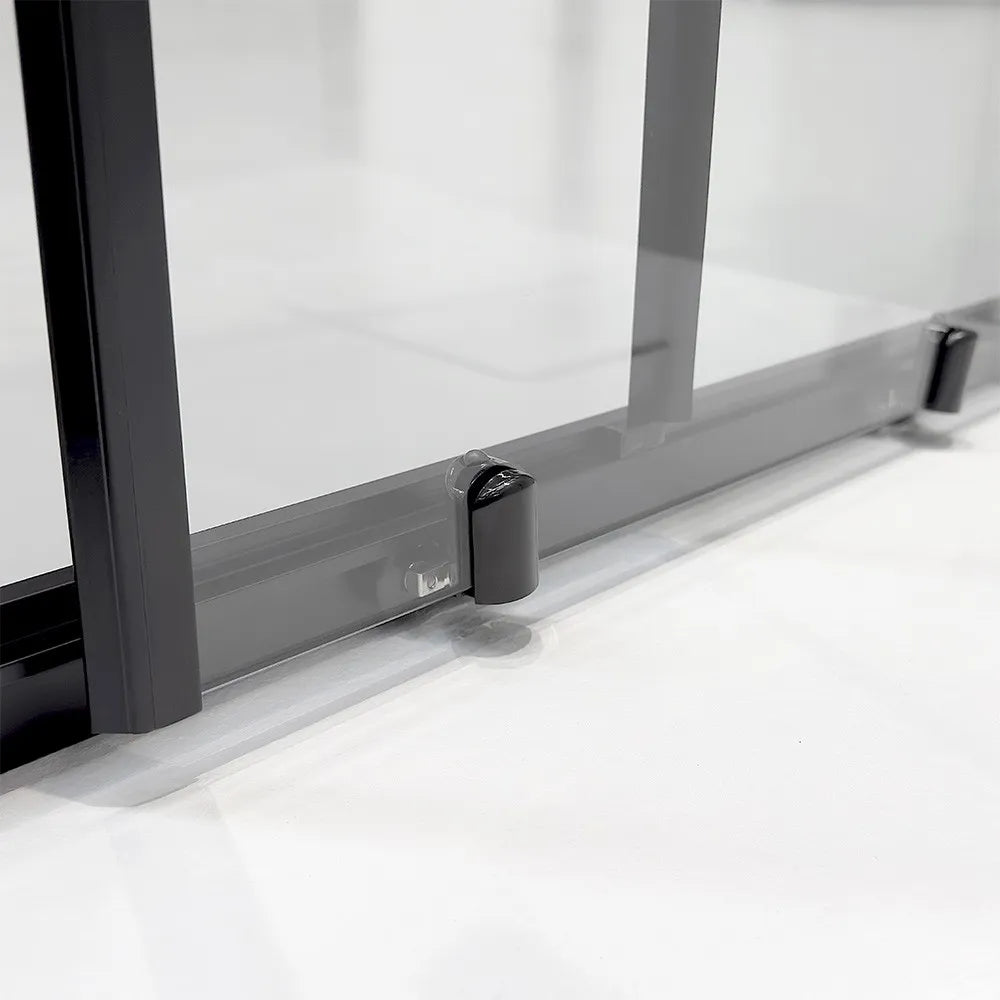 Porta doccia nicchia 120 cm nero opaco con vetro scorrevole  Tay