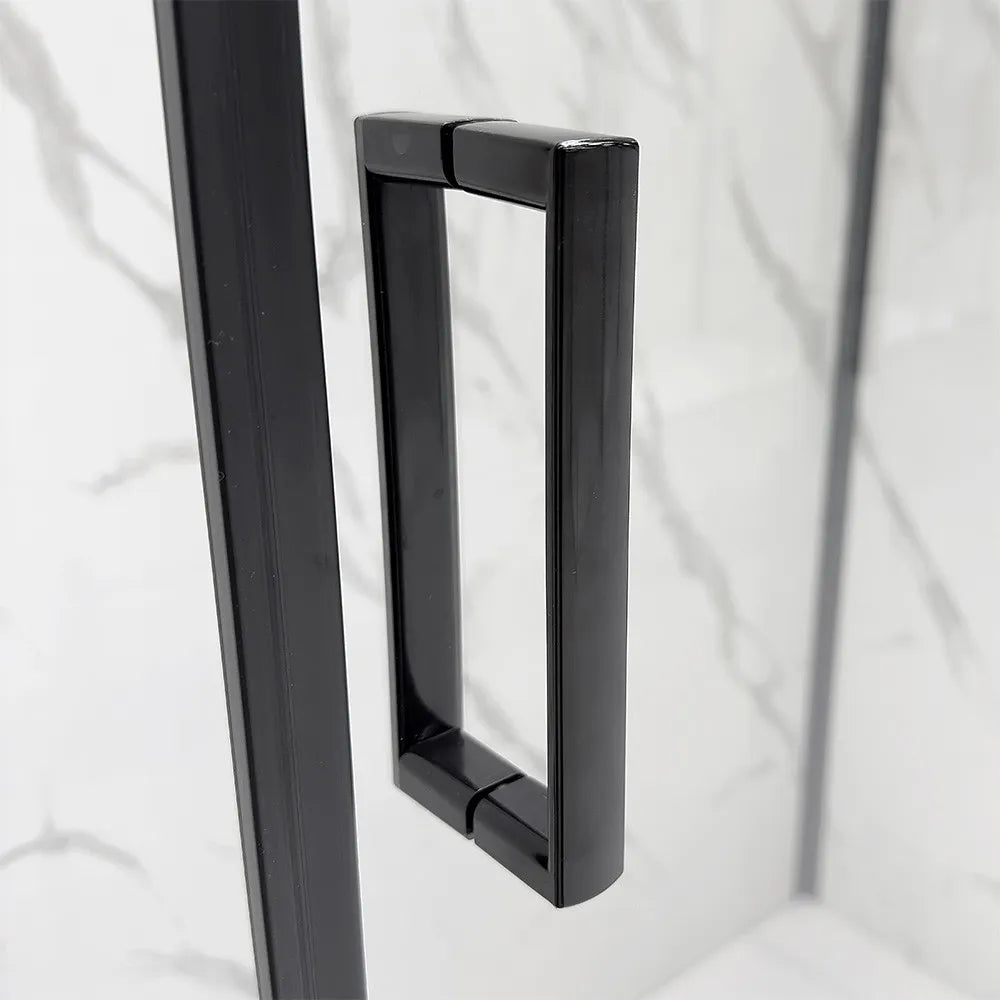 Porta doccia nicchia 140 cm nero opaco con vetro scorrevole  Tay