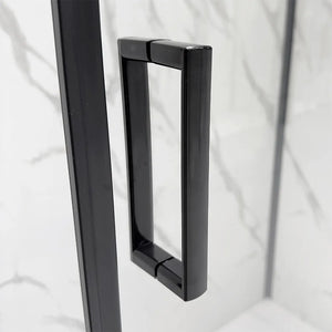 Porta doccia nicchia 140 cm nero opaco con vetro scorrevole  Tay