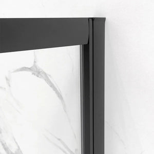 Porta doccia nicchia 140 cm nero opaco con vetro scorrevole  Tay