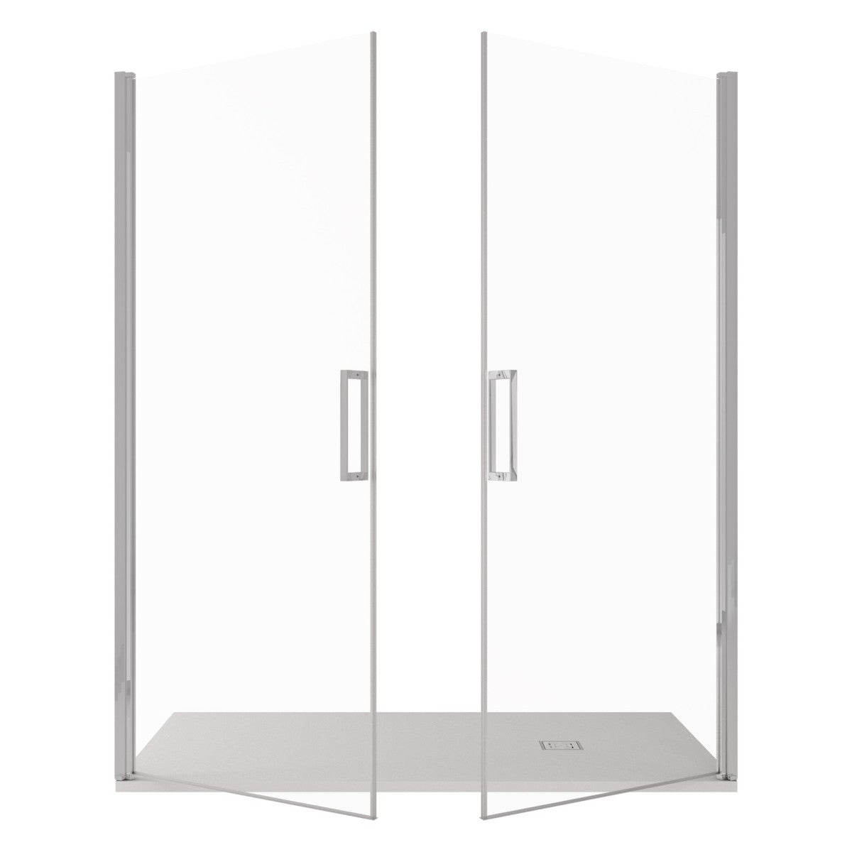 Porta doccia apertura saloon nicchia battente 6 mm h195 anticalcare salema, misura 155