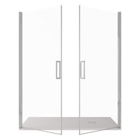 Porta doccia apertura saloon nicchia battente 6 mm h195 anticalcare salema, misura 155