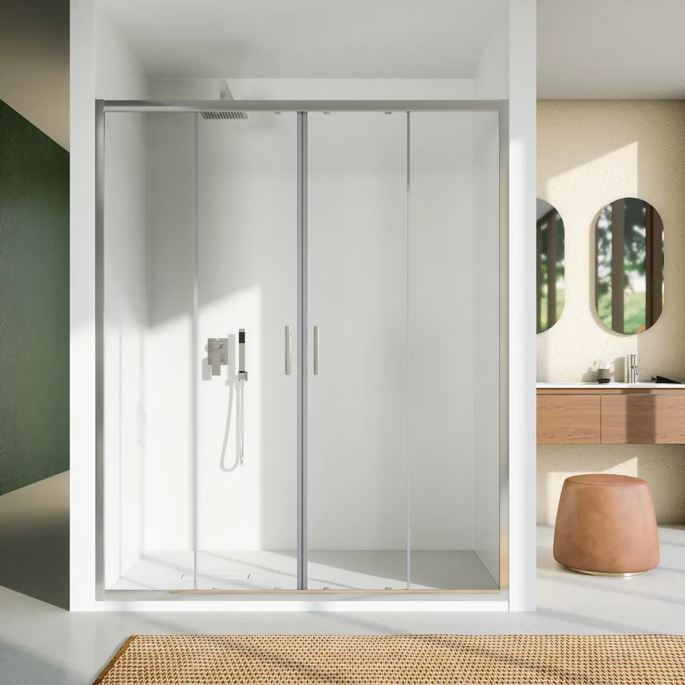 Porta doccia 160 cm due ante scorrevoli vetro 6mm trasparente | Sardinia