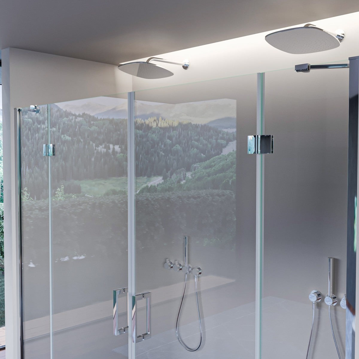 Porta doccia con due porte battenti trasparente 8mm regina, misura 220