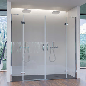 Porta doccia con due porte battenti trasparente 8mm regina, misura 260