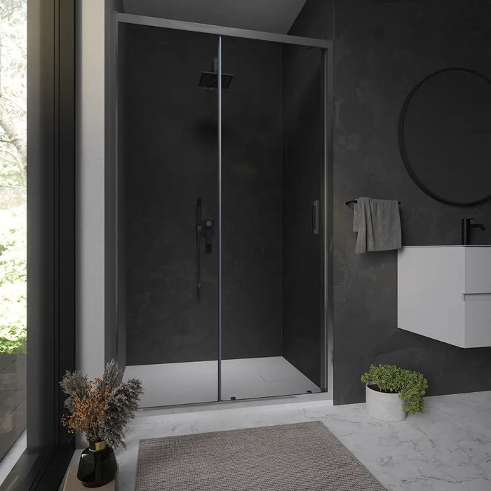 Nicchia doccia 110 cm reversibile scorrevole vetro 6 mm trasparente h 198 | Tahiti