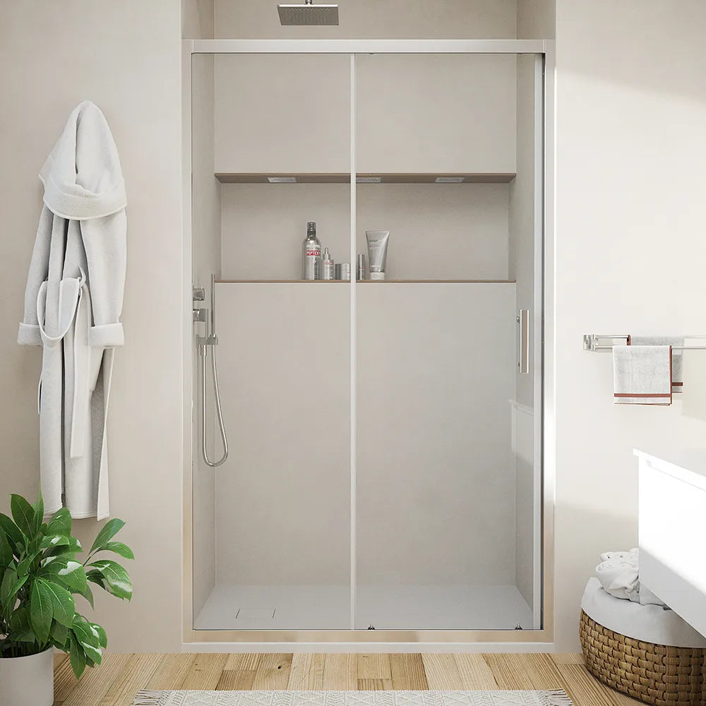 Porta doccia 130cm reversibile scorrevole vetro 6mm trasparente h190 | Tenerife