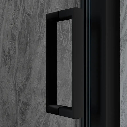 Porta doccia 150 cm scorrevole profili nero opaco vetro 6mm fumÃ© h190 | Sicily
