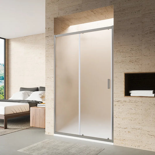 Nicchia doccia 115 cm scorrevole profili cromati vetro 6mm stampato h185 | Tonga