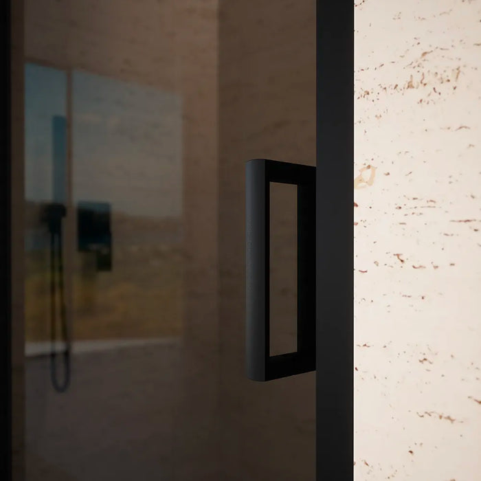 Nicchia doccia 120 cm scorrevole profili nero opaco vetro 6mm fumè h185 | Tonga