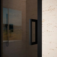 Nicchia doccia 130 cm scorrevole profili nero opaco vetro 6mm fumè h185 | Tonga