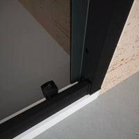 Nicchia doccia 110 cm scorrevole profili nero opaco vetro 6mm fumè h185 | Tonga