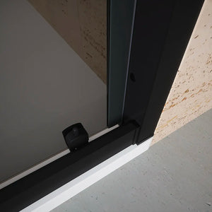 Nicchia doccia 105 cm scorrevole profili nero opaco vetro 6mm fumè h185 | Tonga