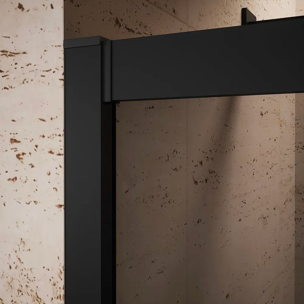 Nicchia doccia 120 cm scorrevole profili nero opaco vetro 6mm fumè h185 | Tonga