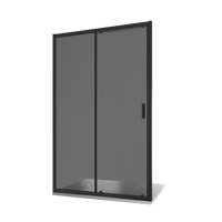 Nicchia doccia 100 cm scorrevole profili nero opaco vetro 6mm fumè h185 | Tonga