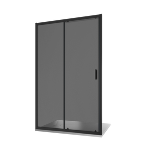 Nicchia doccia 110 cm scorrevole profili nero opaco vetro 6mm fumè h185 | Tonga