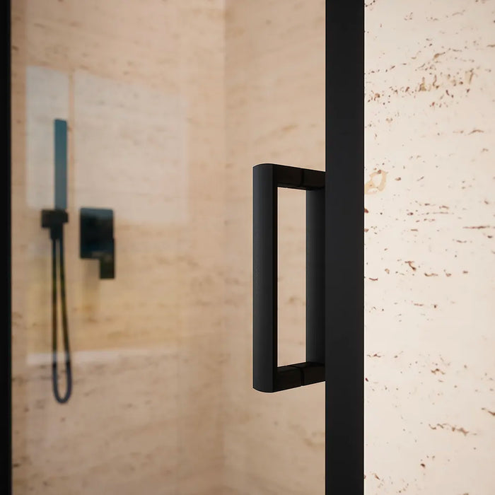 Nicchia doccia 135 cm scorrevole profili nero opaco vetro 6mm trasparente h185 | Tonga