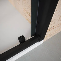 Nicchia doccia 130 cm scorrevole profili nero opaco vetro 6mm trasparente h185 | Tonga