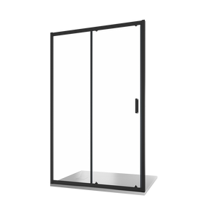 Nicchia doccia 150 cm scorrevole profili nero opaco vetro 6mm trasparente h185 | Tonga