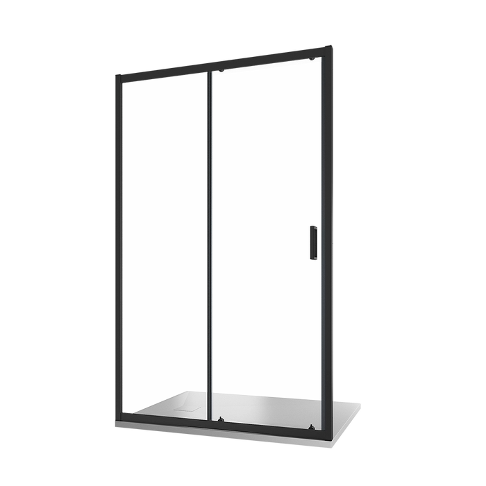 Nicchia doccia 100 cm scorrevole profili nero opaco vetro 6mm trasparente h185 | Tonga