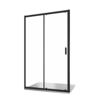 Nicchia doccia 135 cm scorrevole profili nero opaco vetro 6mm trasparente h185 | Tonga