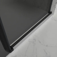 Porta doccia 100cm apertura scorrevole profili nero opaco vetro 8mm fumé h195 | Creta